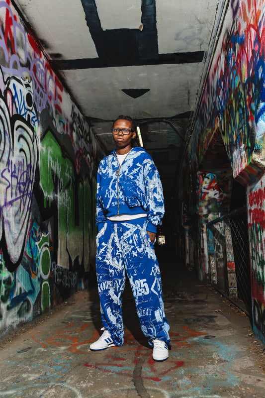 Signature Graffiti Sweatsuit Blue